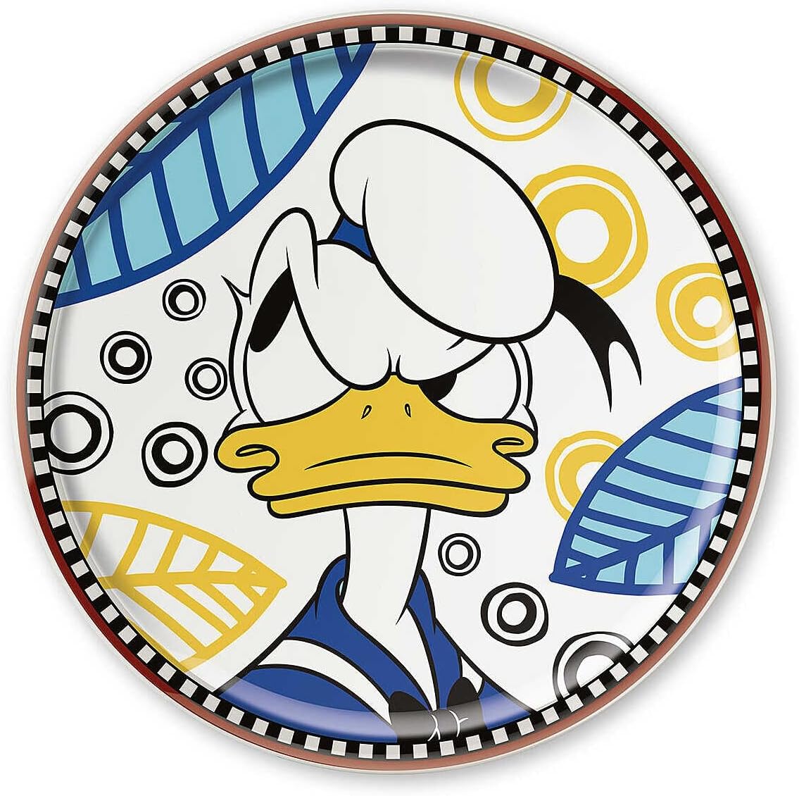 Egan Disney Forever & Ever Donald Duck Round Pizza Plate 31 cm – Premium Porcelain