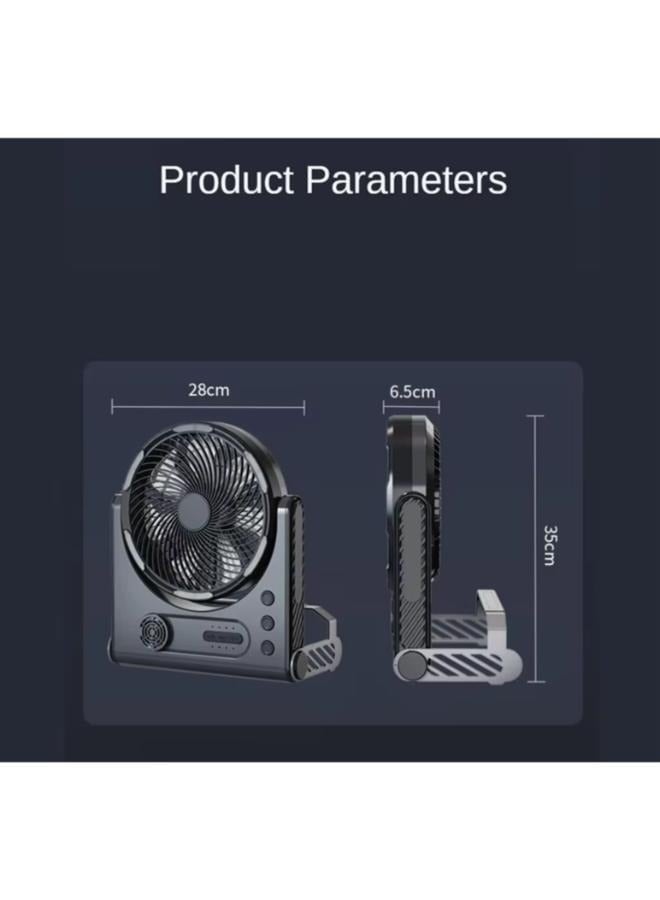 Camping Fan with LED Lighting Rechargeable Desktop Portable Circulator Outdoor Fan Shake Electric Fan 15000mAh