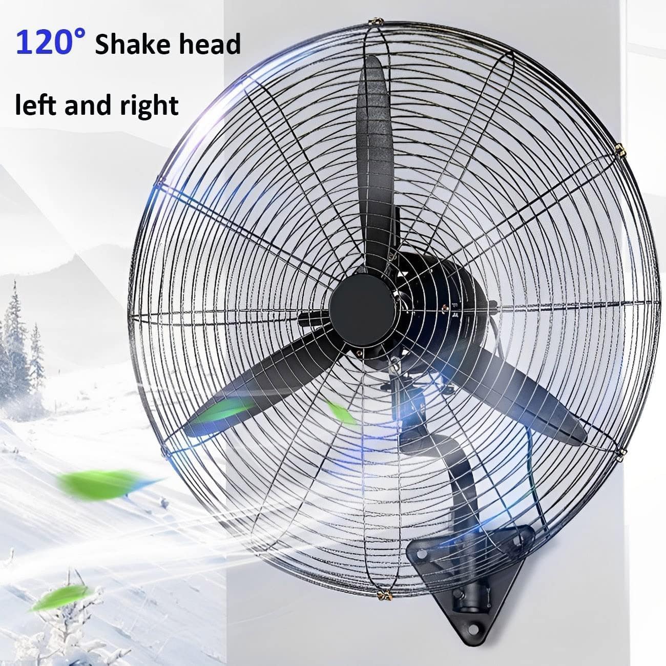 26 Inch Industrial High Power Wall-mounted Fan,Retro Wall Fan Air cooler Oscillating Exhaust Fan,for Office Commercial and Restaurant For Workshop...