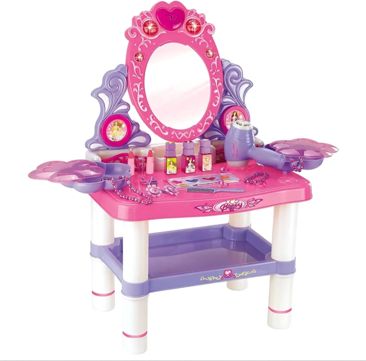 Beauty Dresser Vanity Makeup Play Set Girls dressing table with mirror and music