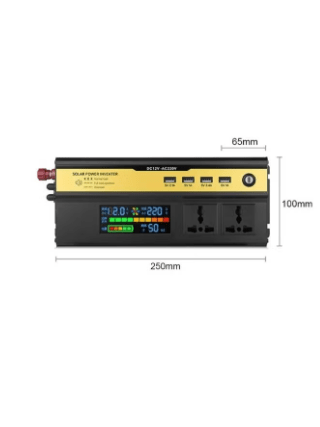 2200W Car Power Inverter - 12V to 220V DC to AC Converter, Dual USB Ports, LCD Display, Modified Sine Wave, Portable for Road Trips, Camping, Emergencies