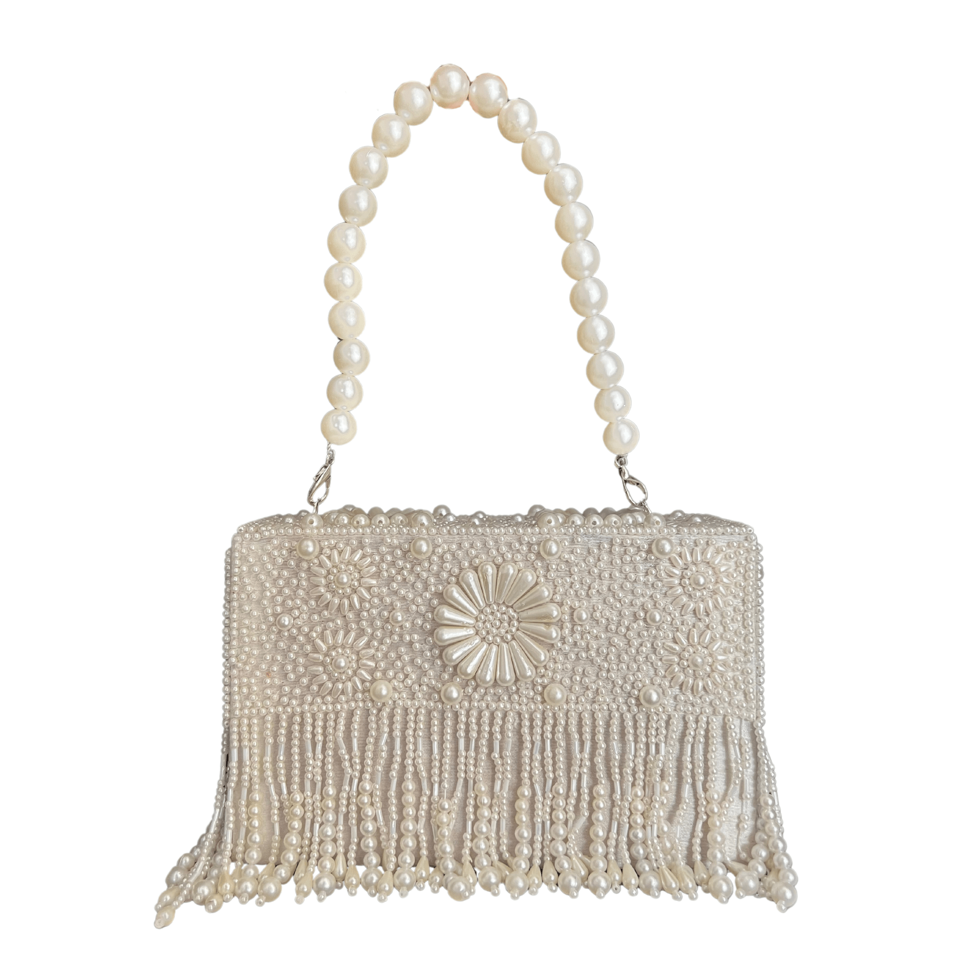 Beaded Pearl Box Clutch