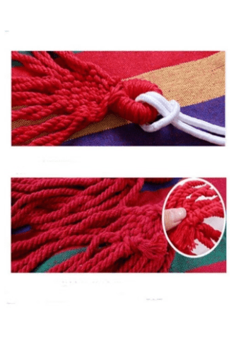Outdoor Camping Hammock 180cm x 140 cm Portable Hammock with Sturdy Wooden Baton Extra Large Canvas Hammock for Camping Beach Travel Picnic