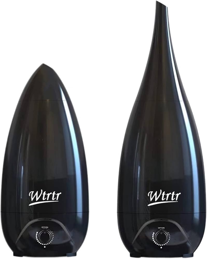 Humidifiers for Bedroom, Vase Design 2 Nozzle, Essential Oil Air Diffuser,Plant Humidifier Desktop Modern Room Decoration Man Woman Gift (Black)