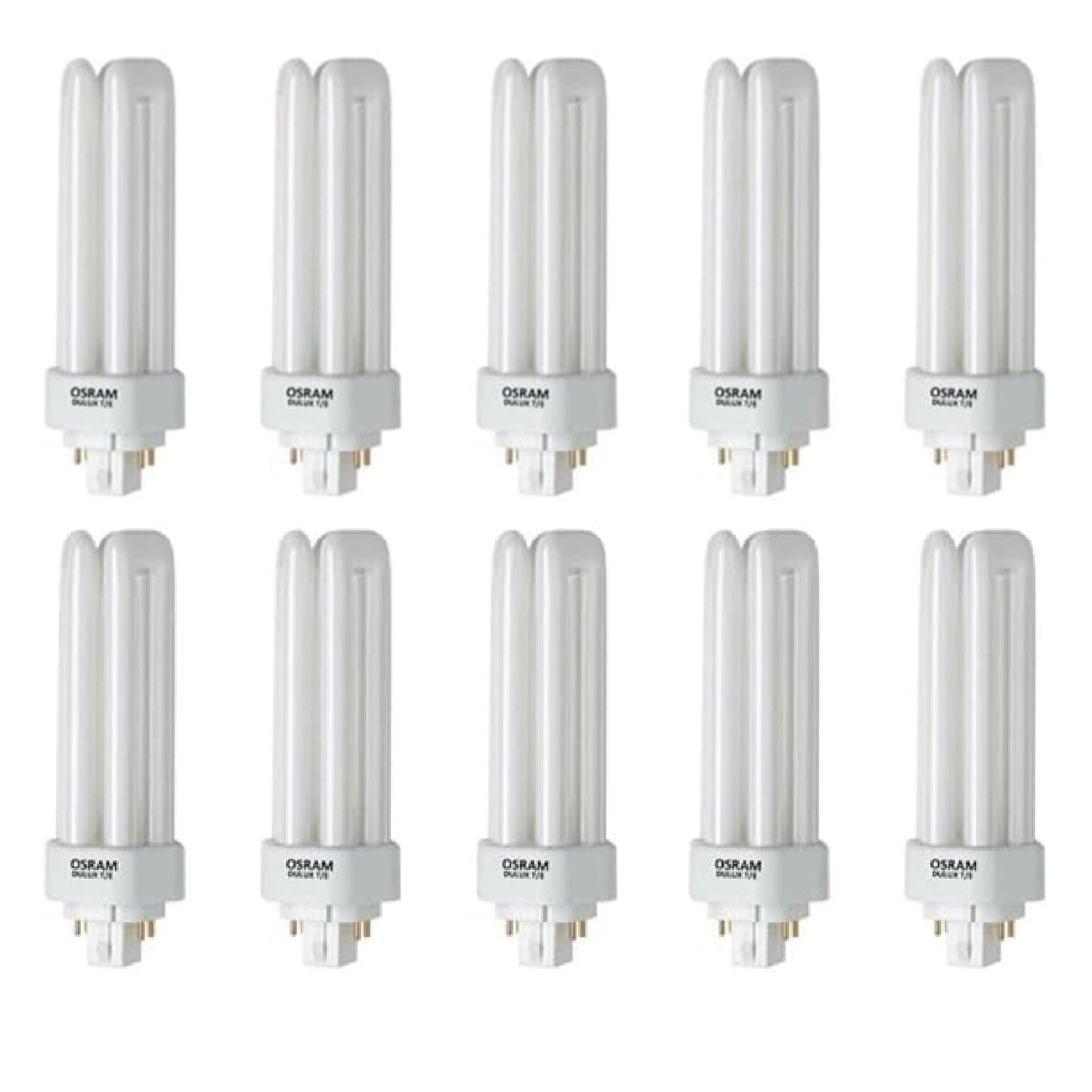 Osram Dulux T/E Plus 18W/830 Compact Fluorescent Lamp – GX24q-2 Base, Warm White (Pack of 10)