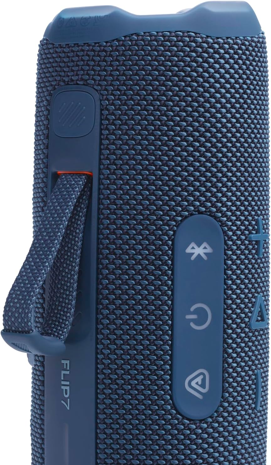 JBL Flip 7 - JBL Pro Sound with AI Sound Boost, up to 16 hours of playtime, multi-speaker connection via Auracast, and waterproof, dustproof, drop-proof design for all adventures – Blue.