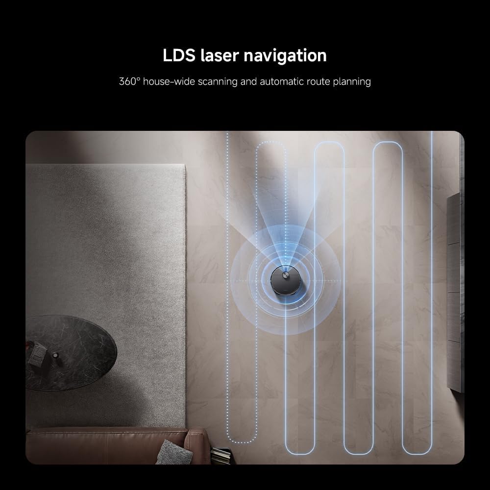 Xiaomi X20 Max Robot Vacuum and Mop, Self-Drying, Auto Mop Washing, 8000Pa Suction, Self-Emptying, Structured light and edge laser obstacle avoidance,Edge cleaning, Black