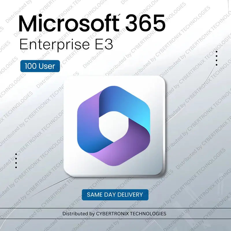Microsoft 365 Enterprise E3 (100 User) | Windows | Digital License | SAME DAY DELIVERY