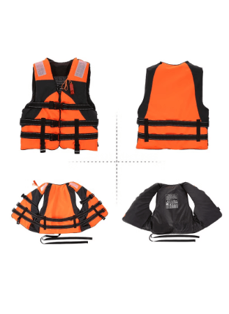 Adult Safety Life Jacket Survival Vest with Adjustable Straps and Whistle for Outdoor Water Sports Kayaking Boating Fishing Safety Jacket Vest