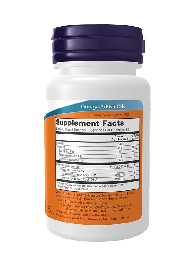 Omega-3, Molecularly Distilled 30 Softgels