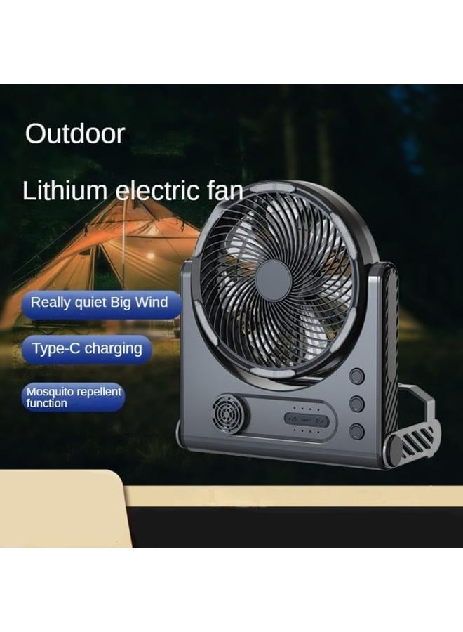 Camping Fan with LED Lighting Rechargeable Desktop Portable Circulator Outdoor Fan Shake Electric Fan 15000mAh
