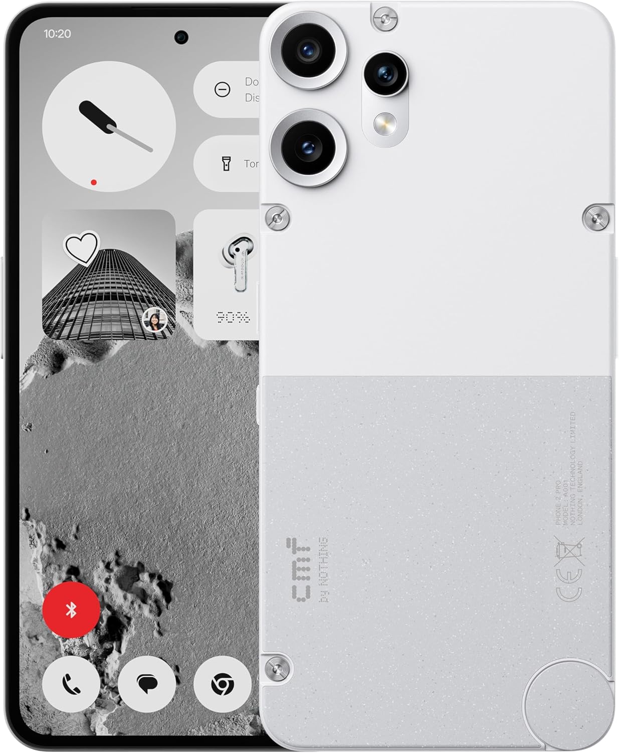 CMF Phone 2 Pro 8GB 256GB WHITE, MediaTek Dimensity 7300 Pro 5G, Dual SIM, AMOLED LTPS flexible, screen size 6.77", 1080 x 2392, Three cameras Back camera is 50+50+8MP, Front 16MP WHITE + Buds Pro