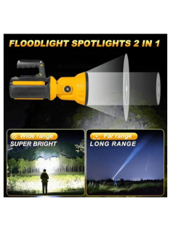 Multi-function Rotating Search Hunting Emergency Floodlight Foldable LED USB Rechargeable Flashlight and Torch for Camping