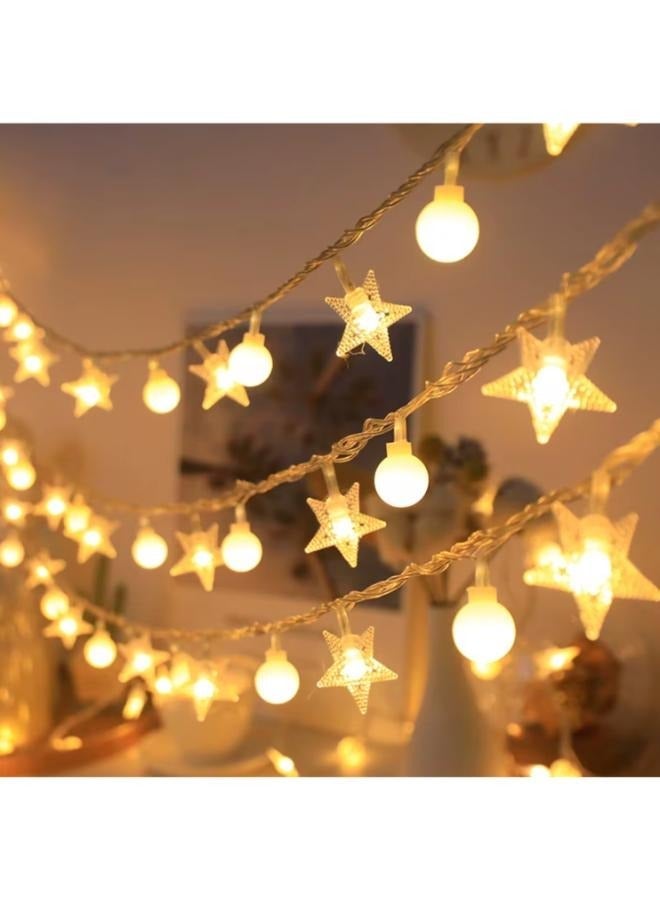 3M String Lights LED  Star-Shaped and Round Hanging Stars Fairy Lights for Home Decorations with 20 LED Light