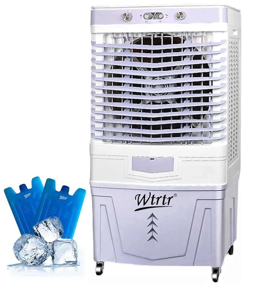 60L Commercial Air cooler,Outdoors Water-Cooled Moving Air Cooler, Home Air-Conditioning Fan, 3-In-1 Evaporative Air Cooler, 3-Speed Adjustment, Wide-Angle Air Supply,