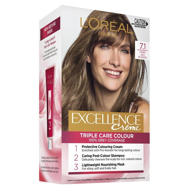 Loreal Excellence 7.1 Blonde Cream Dark Ash