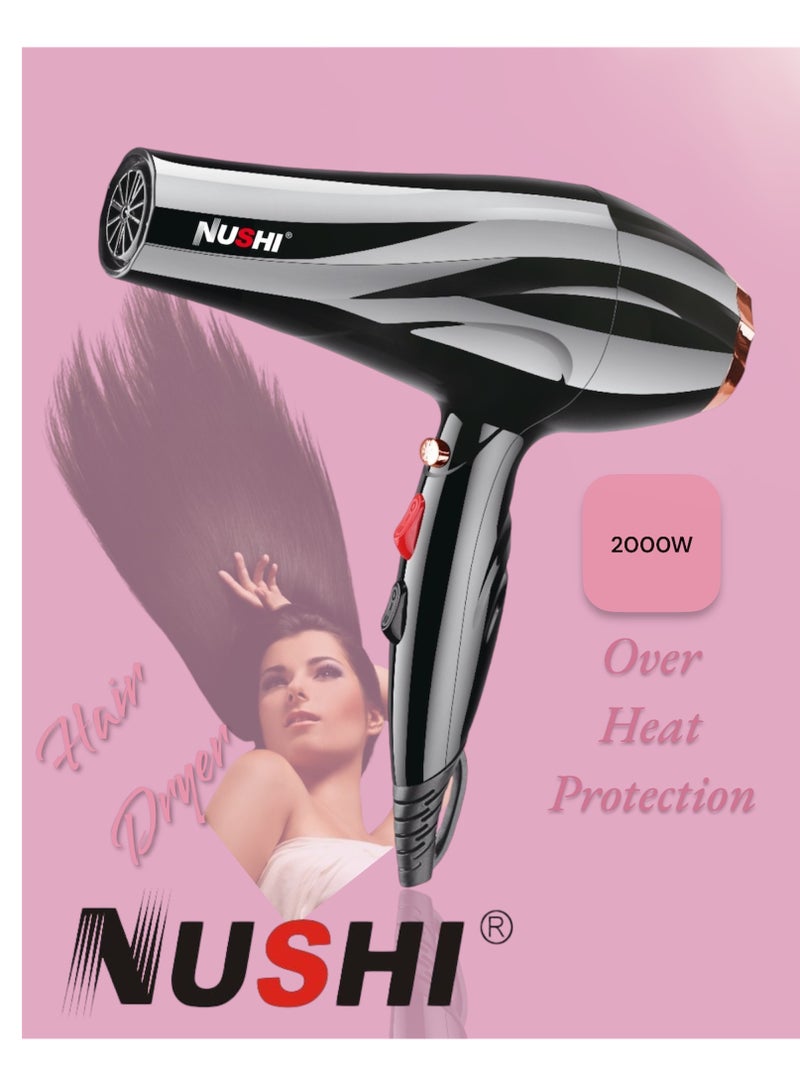 Hair Dryer, 2000W, Ideal for Personal and Salon Use, The Ultimate Powerful Professional Blow Dryer