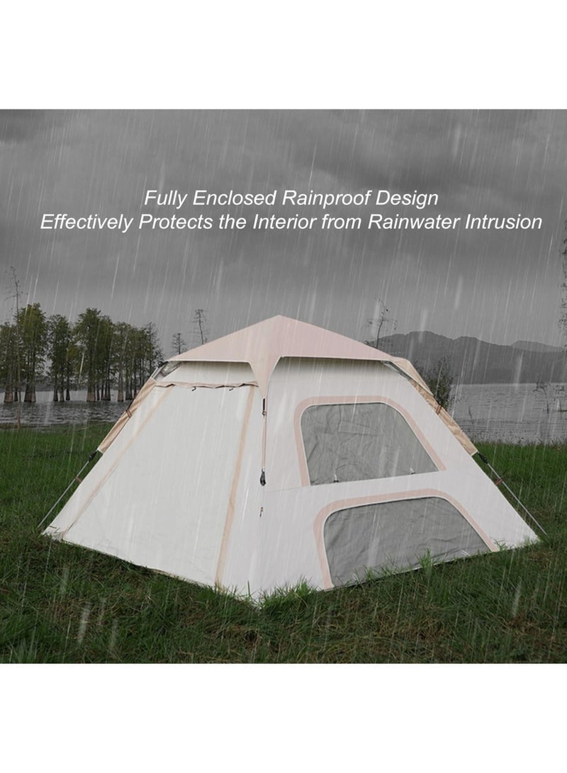 Instant Camping Tent With Canopy Tarp 6-8 Persons Outdoor Waterproof Pop Up Family Camping Tent Automatic Portable Folding Cabin Tent With Storage Bag Size: 300*300cm