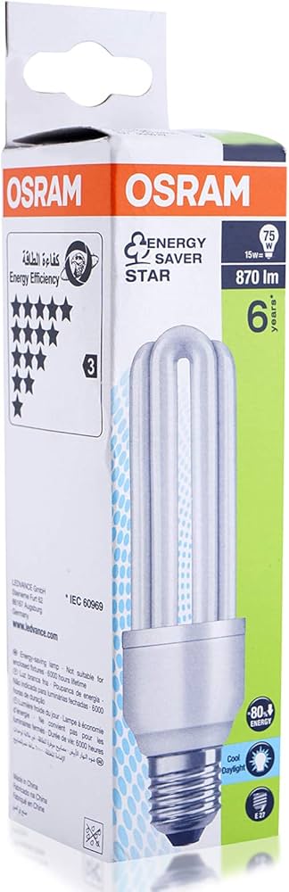 Osram E27 Duluxstar Mini  CFL Bulb - 15 W, Daylight 6500k Pack of 20