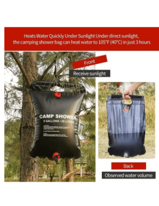 20L Portable Camping Shower Bag with Removable Hose and On-off Switchable Shower Head Perfect For Outdoor Camping and Traveling