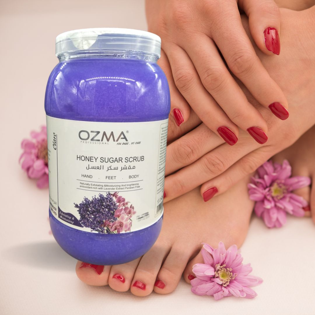مقشر OZMA Clavo الناعم بالعسل والسكر مع خلاصة اللافندر لبشرة متوهجة ومشرقة 5 كجم