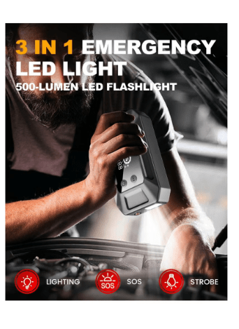 Versatile Car Jump Starter with 150 PSI Air Compressor Portable Battery Pack for 10L Gas and 8.0L Diesel Engines Includes Car Battery Charger LED Light Power Bank and Quick Charge 3.0