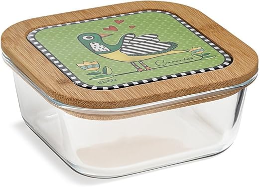 Container Cocoricò Green 15x7 CM – Glass, Bamboo, and Ceramic