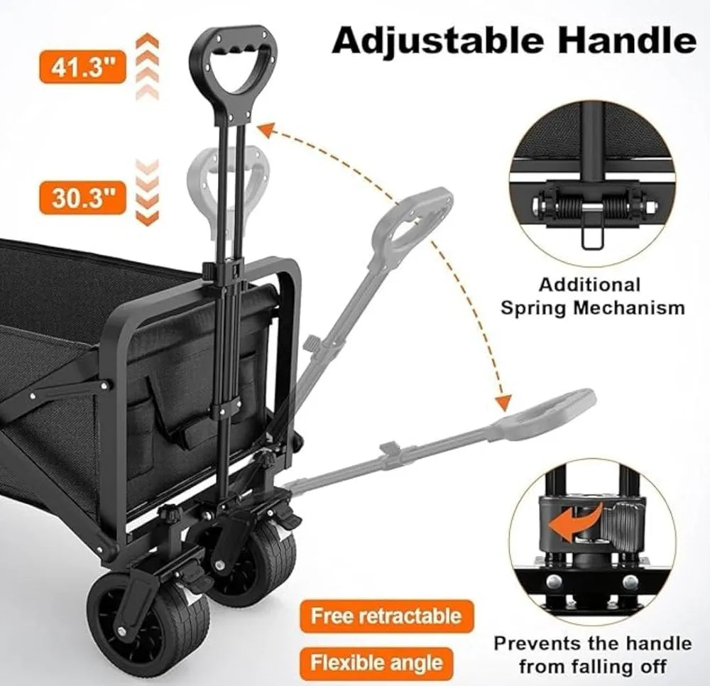 Foldable Wagon Camping Trolley Cart with Large Capacity