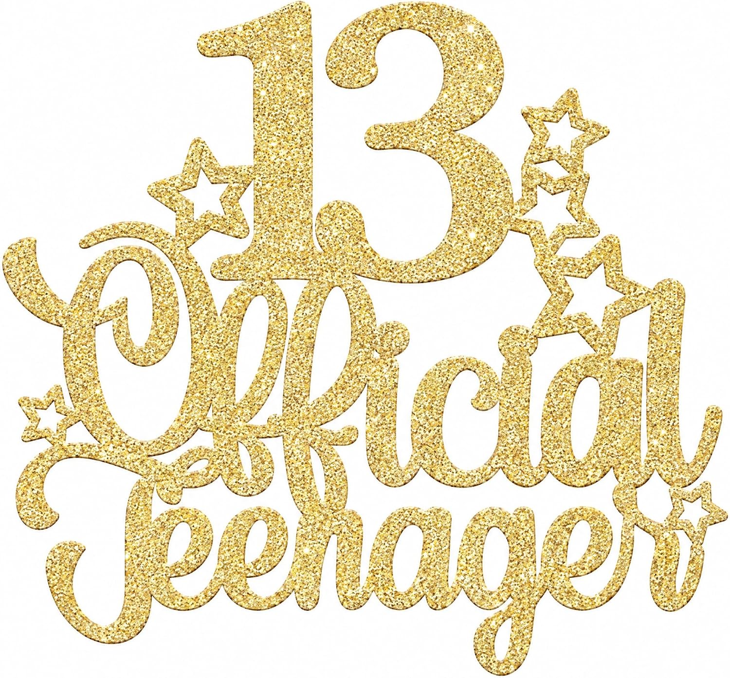 Mirfa 13 Official Teenager Cake Topper, Glitter 13th Birthday Cake Decoration for Boys & Girls, Teen Birthday Party Supplies