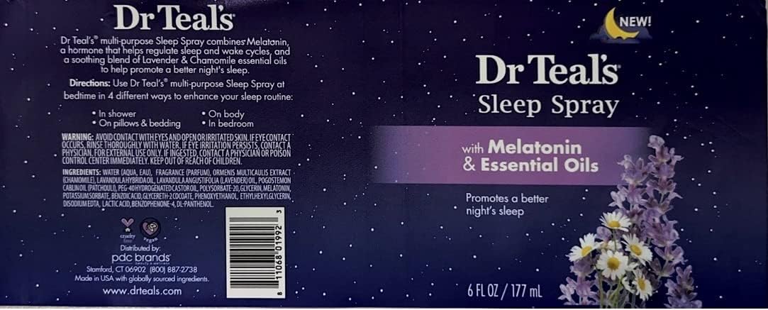 Dr Teals Sleep Spray - Melatonin & Essential Oils 177 Ml