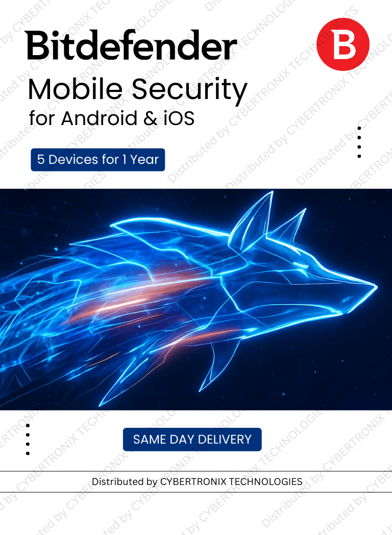 Bitdefender Mobile Security for Android & iOS | 5 Devices for 1 Year | Digital License | Same Day Delivery