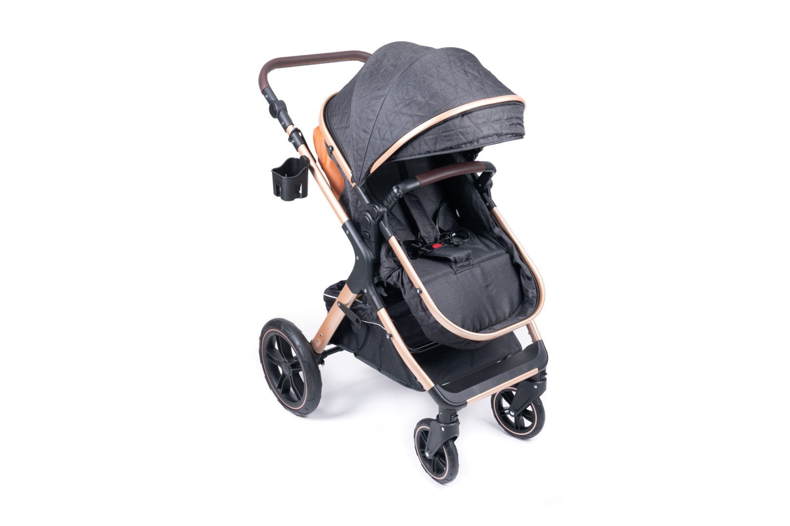 Belecoo one fold-to-half luxury pram 3 in 1 with Car Seat - Black