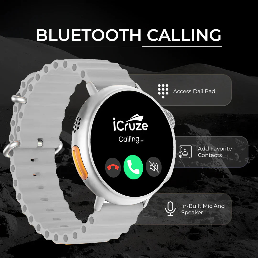 iCruze Pronto Vista BT Calling Smart watch (Grey)