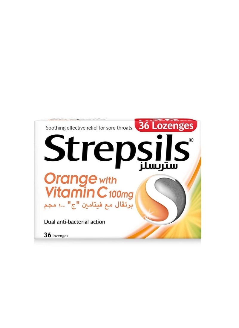 Orange With Vitamin C 100Mg Lozenges 36s
