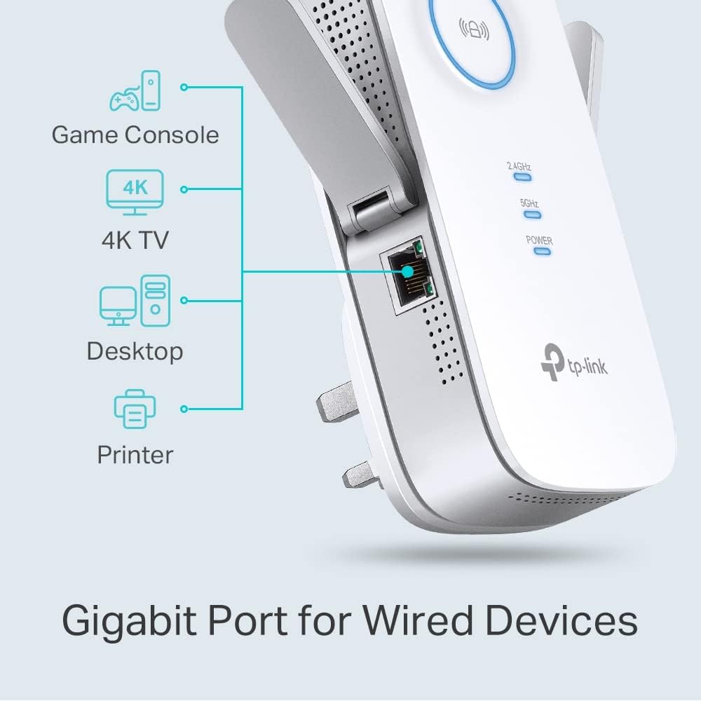 Mesh WiFi Range Extender AC2600 Dual Band Wi-Fi Router RE650 White