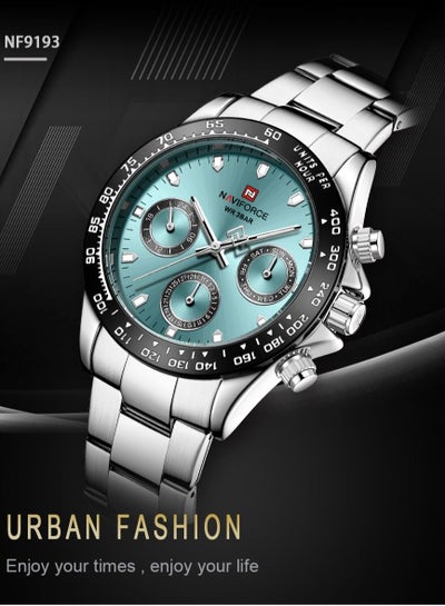 NAVIFORCE Mens/Womens Fashion Multifunction Watches Quartz Analog Stainless Steel Waterproof Watch NF9193