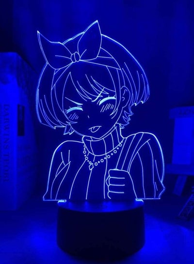 Multicolour 3D Anime Night Light Illusion LED Lamp Anime Rent A Girlfriend Sarashina Ruka for Kids Bedroom Decor Birthday Gift Manga Kanojo Okarishimasu Lamp Remote Control