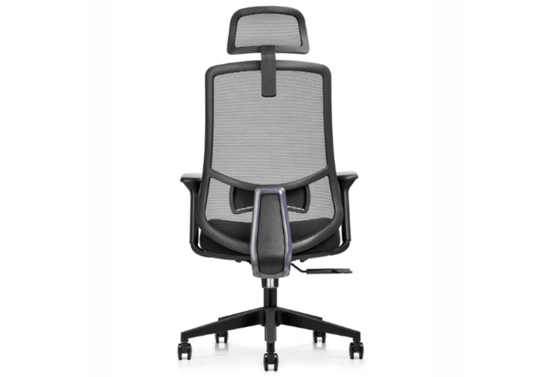 AMFAH Staff Chair – High Back Ergonomic Office Chair | 3D Armrests, Adjustable Lumbar Support & Durable Nylon Frame | Executive, Home Office & Computer Desk Chair | Black