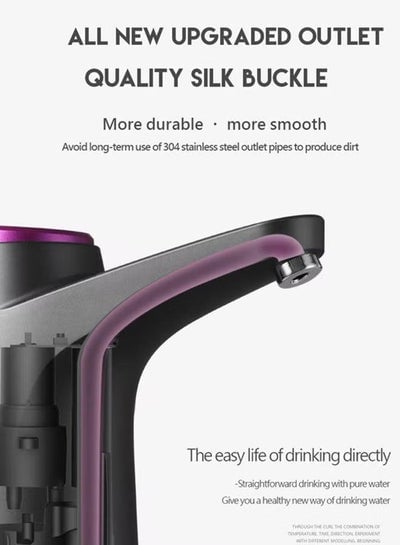 Water Bottle Pump USB Charging Automatic Drinking Water Pump Dispenser Electric Water Dispenser for Universal Gallon Bottle Wireless & Portable for Home Kitchen Office Use