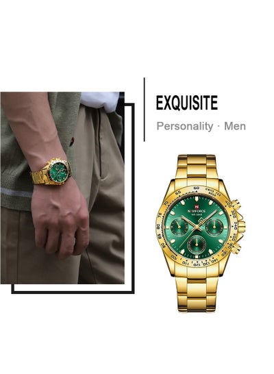 NAVIFORCE Mens/Womens Fashion Multifunction Watches Quartz Analog Stainless Steel Waterproof Watch NF9193