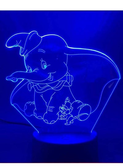 3D Illusion Lamp LED Night Light Movies Little Young Dumbo Baby Children for Bedroom Decor Touch and Remote Desk Lamp Christmas Gift