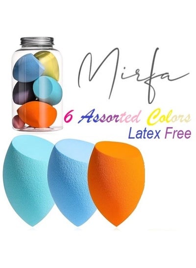 6 Pieces Multicolored Flawless Blending Make Up and Foundation Beauty Sponges