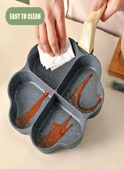 Love Heart Shape 4 Hole Nonstick Ceramic Coated Omelette Frying Pan Pancake Dumpling Maker Cooker Kitchen Utensil For Ham Burger And Breakfast Fried Egg Skillet