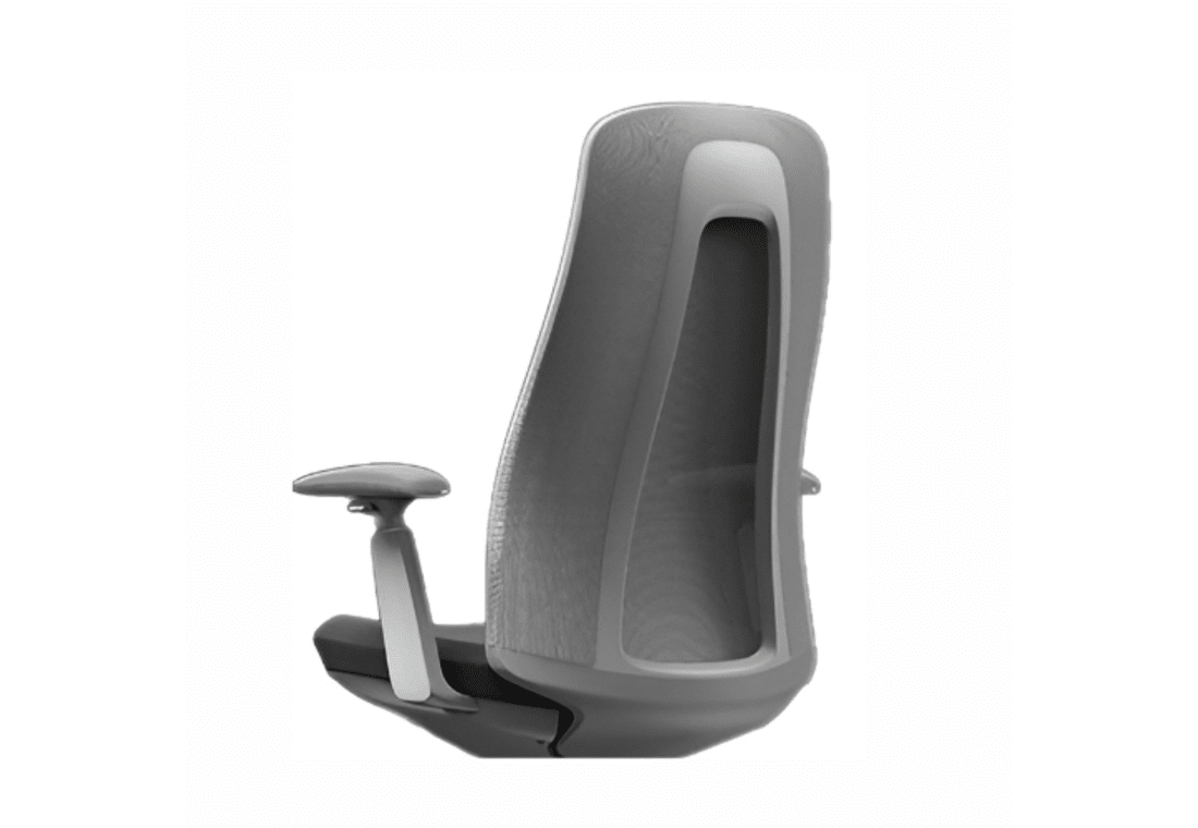 AMFAH Staff Chair –  Medium Back Ergonomic Office Chair with Mesh Seat | Self-Bearing Chassis, 3D Armrests & Adjustable Desk Chair for Home Office and Workstation | Grey Frame