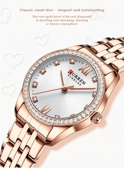 CURREN 9086 Original Brand Stainless Steel Band Wrist Watch For Women With Box