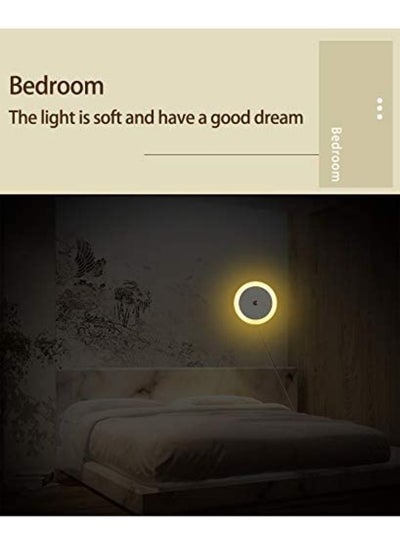 LED-Wall Night Round Light (Plug-in), Smart Dusk to Dawn Sensor, Automatic Night Lights, Suitable for Bedroom, Bathroom, Toilet, Stairs,Kitchen and hallway-UK Plug
