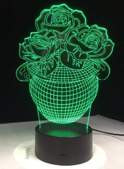 متعدد الألوان سلة للزهور ثلاثية الأبعاد امب اللمس الاستشعار USB LED أضواء ليلية الحب بطارية Led الجدول مصباح مصباح الليل للأطفال للأصدقاء الفن