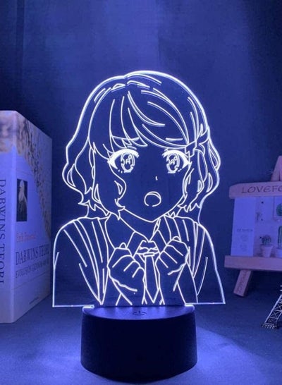 3D ضوء الليل الوهم أدى مصابيح ديكور مصباح للأطفال أنيمي 3D مصباح Rascal لا حلم فتاة الأرنب Senpai LED ضوء الليل لغرفة ديكور ضوء الليل هدية Tomoe Koga ضوء النيون