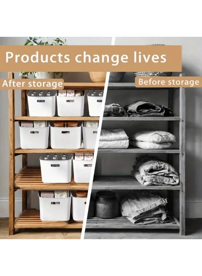 12 Pieces Stackable Plastic Drawer Organizers with Handles, Durable Closet and Dresser Storage Bins for Socks, Wardrobe, Bedroom and Kitchen Organization