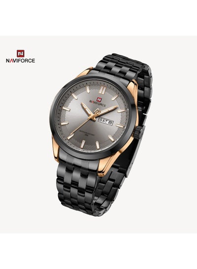 ساعة Naviforce NF9203 للرجال تصميم المدرسة القديمة كاجوال كلاسيكي للتاريخ اليومي كوارتز هدية للرجال